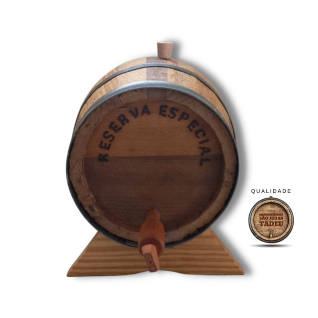 BARRIL/COROTE/TONEL DE CARVALHO 10 LITROS CACHAÇA/PINGA/WHISKY/VINHO/GIM.