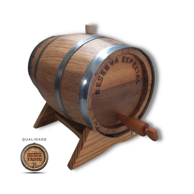BARRIL/COROTE/TONEL CARVALHO 1 LITRO PARA ARMAZENAR CACHAÇA/PINGA/WHISKY/VINHO/GIM.