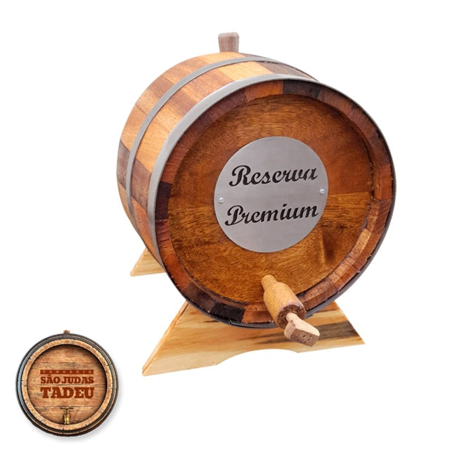 Barril Tonel Corote de Carvalho 5 litros Cachaça Pinga Whisky Gim Vinho Reserva Premium