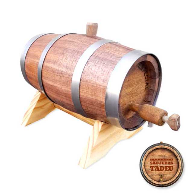 Barril Corote Jequitibá Rosa 1 Litro cachaça Pinga Whisky Vinho Conhaque