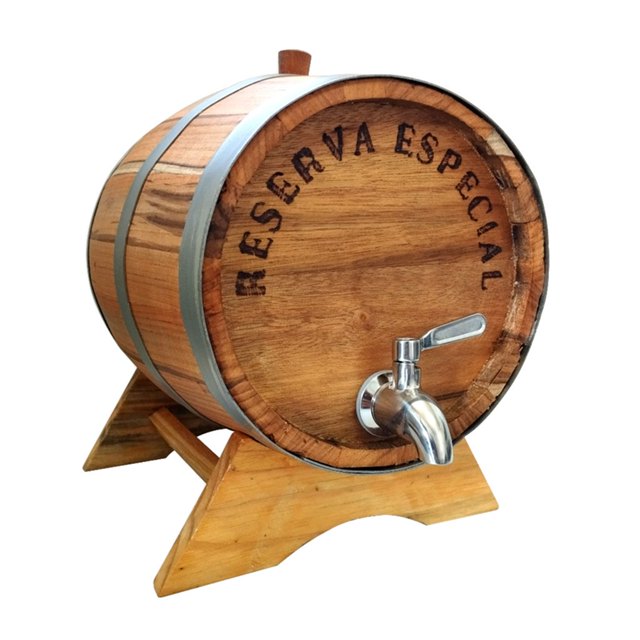 Barril Corote Tonel Amburana 5 Litros Cachaça Pinga Whisky Torneira Inox