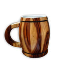 Caneca Madeira Teka Cerveja Artesanal interna em Alumínio 400 ml